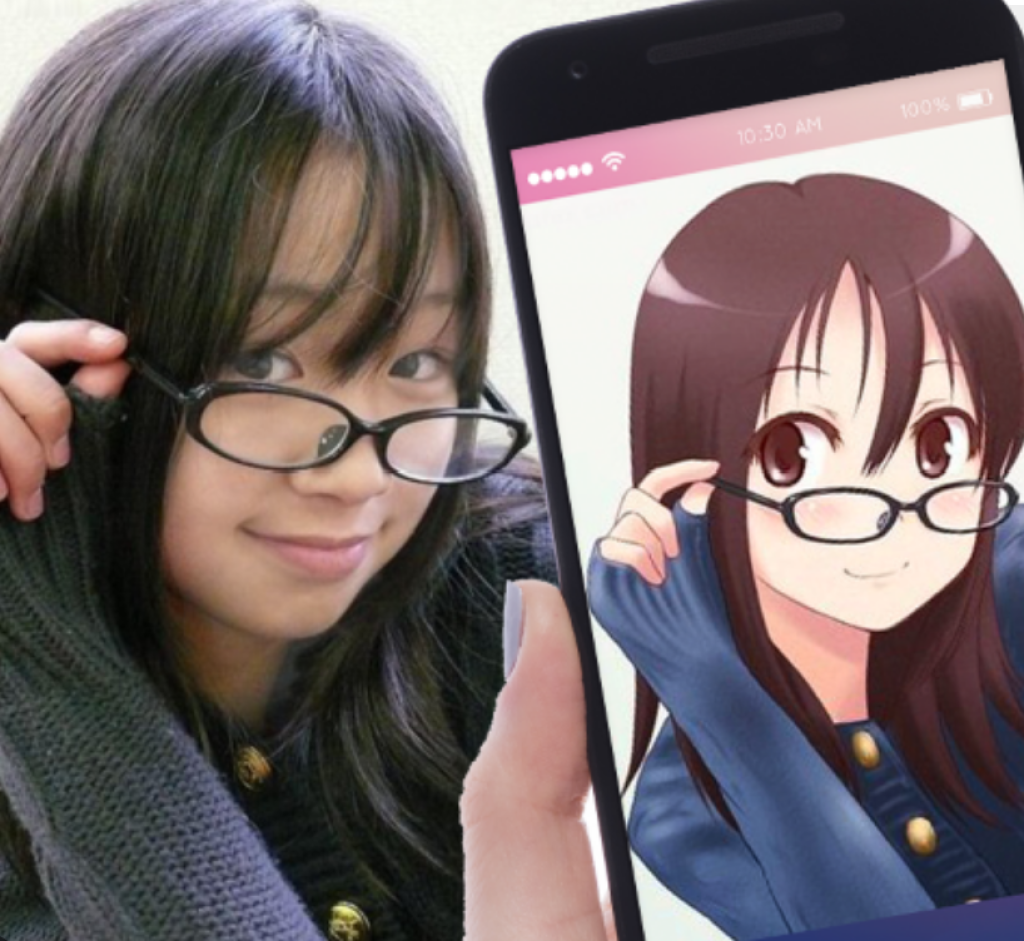 Monochrome Anime Portrait Selfie